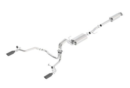 borla 15-17 f-150 2.7/3.5l v6 ecoboost / 5.0l v8 black chrome cat-back touring exhaust 140614bc