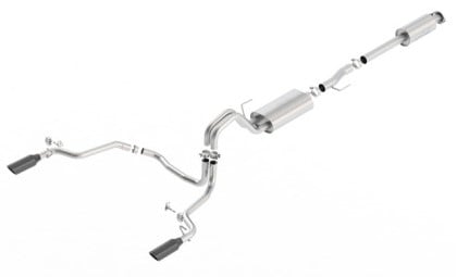 borla 15-17 ford f-150 2.7l/ 3.5l ecoboost/ 5.0l v8 rear exit s-type catback exhaust black chrome 140615bc