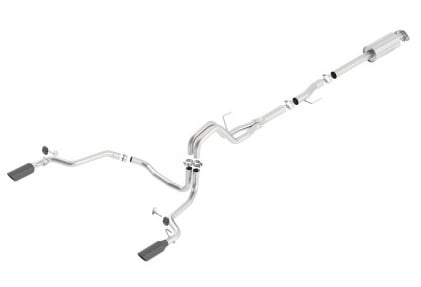 borla 15-16 ford f150 3.5l ecoboost ext. cab black chrome cb exht atak single split rear exit 140616bc