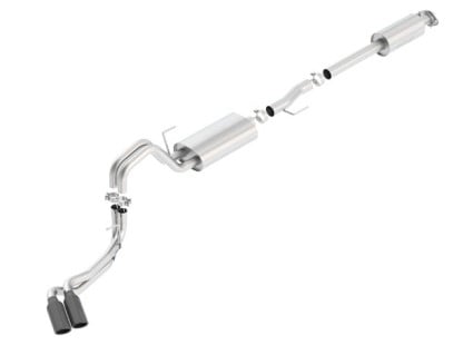borla 15-17 ford f-150 2.7/3.5l v6 / 5.0 v8 2/4wd black chrome angle-cut side exit catback exhaust 140617bc