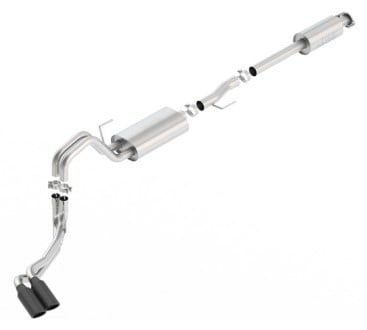 borla 15-17 f-150 2.7l/ 3.5l ecoboost/ 5.0l v8 4in. tip side exit s-type exhaust black chrome 140618bc
