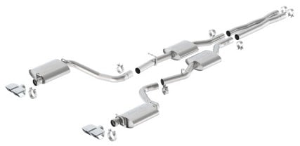 borla 15-16 dodge challenger r/t 5.7l dual rectangle angle cut dual split rear exit atak exhaust 140628