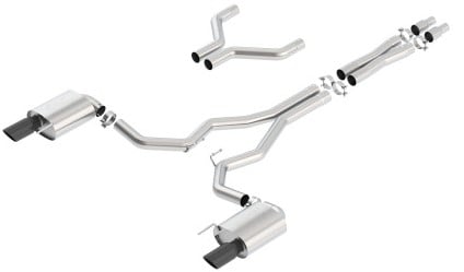 borla atak cat-back 15-17 ford mustang gt 5.0l v8 mt/at 3in pipe 4in black chrome tips 140630bc