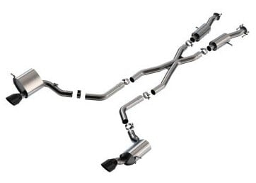 borla 15-21 jeep grand cherokee srt 6.4l v8 awd s-type cat-back exhaust system - black tips t-304ss 140632cb