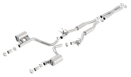 borla 2015 dodge challenger srt/392 hemi 6.4l v8 s-type catback exhaust w/ valves factory bezel 140640
