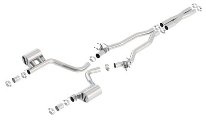 borla 2015 dodge challenger hellcat 6.2l v8 atak catback exhaust no tips factory valance 140646