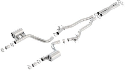 borla 15-16 dodge challenger hellcat 6.2l v8 atak w/ valve simulator cb exhaust factory valance 140648