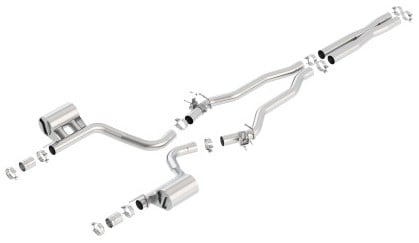 borla 2015 dodge charger hellcat 6.2l v8 atak catback exhaust w/ valves no tips factory valance 140667