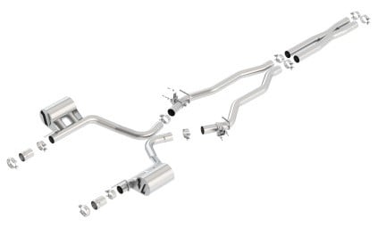 borla 15-16 dodge charger srt 392 6.4l no tip single split rear exit atak w/ valves exhaust 140672