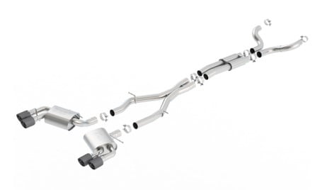 borla 16-17 chevy camaro 6.2l 4in dual carbon fiber tips dual split exit s-type catback exhaust 140687cf