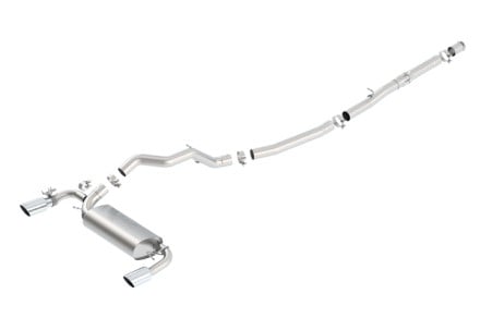 borla 16-17 ford focus rs 2.3l mt round angle-cut tips split rear exit atak catback exhaust 140730