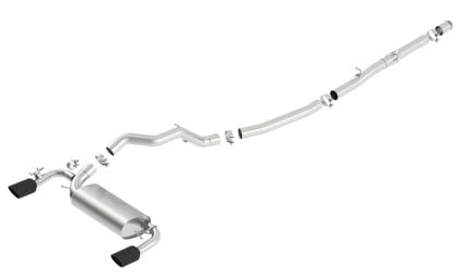 borla 16-18 ford focus rs 2.3l mt awd atak catback exhaust w/ black chrome tip 140730bc