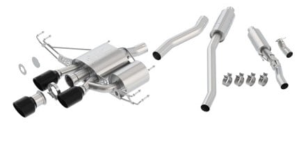 borla 17-18 honda civic type-r fk8 atak cat-back exhaust w/ ceramic black tips 140738cb