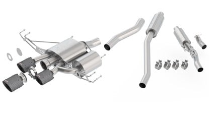 borla 17-18 honda civic type r 2.0l 2.75in atak adjustable catback exhaust (carbon fiber black tip) 140738cfba