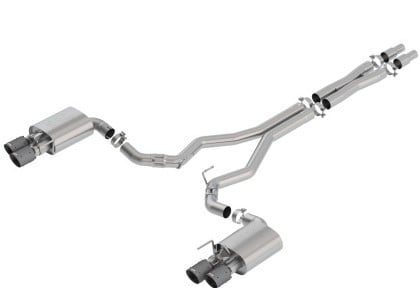 borla 2018 ford mustang gt 5.0l at/mt 3in atak catback exhaust w/ valves (carbon fiber black tip) 140743cfba