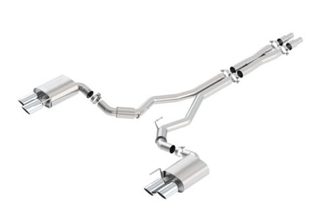 borla 2018 ford mustang gt 5.0l at/mt (w/o valves) s-type 3in cat-back exhaust w/polished tips 140745