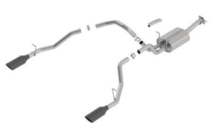 borla 2019 ram 1500 5.7l v8 at 4dr crew cab short bed atak ss catback exhaust - black chrome tip 140753bc