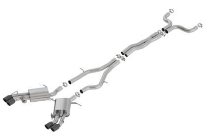 borla 16-18 cadillac cts-v 6.2l v8 2.75in diameter s type catback exhaust w/ valves black chrome tip 140754bc
