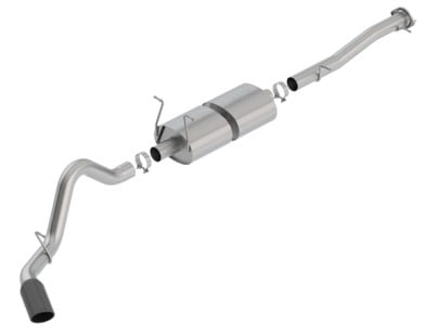 borla 15-19 chevy silverado 2500 6.0l cc/std bed/153.7in wb s-type catback exhaust black chrome tip 140762bc