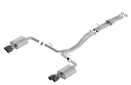 borla 18-19 ford explorer sport 3.5l 2.5in 2.25in diameter s-type exhaust black chrome 3.5in tip 140765bc