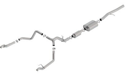 borla 19 chevrolet silverado/gmc sierra 1500 6.2l ss (s-type) catback exhaust w/ factory tips 140773