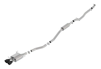 borla 17-19 honda civic si 1.5l turbo mt s-type 2.75in cat-back exhaust ceramic black tip 140777cb