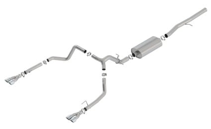 borla 19 chevrolet silverado/gmc sierra 1500 6.2l ss touring catback exhaust - square chrome tips 140782