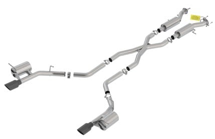 borla 18-20 dodge durango srt 6.2l v8 2.75in atak ss catback exhaust w/ blk chrome tips 140792bc