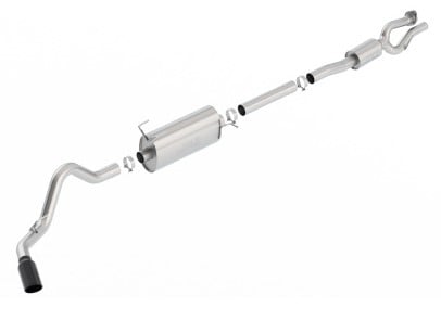 borla s-type cat-back 17-19 ford f-250/350 super duty side exit exhaust - black chrome tip 140798bc