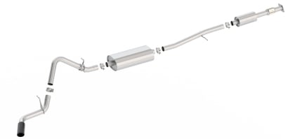 borla s-type cat-back 19-20 chevrolet silverado side exit exhaust - black chrome tip 140800bc
