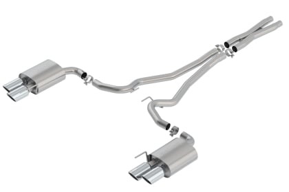 borla s-type cat back 18-20 ford mustang gt convertible 2.5in pipe 4in tip 140807