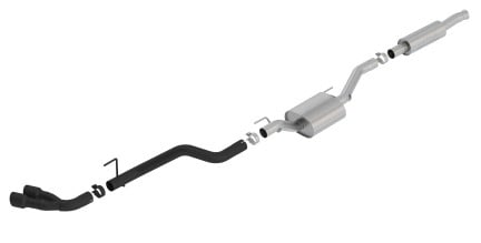 borla 2020 jeep gladiator jt 3.6l v6 awd s-type dual side catback w/ black tips 140812cb