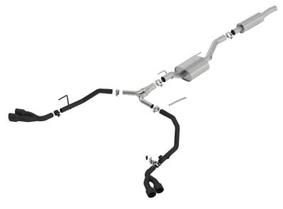 borla 2020 jeep gladiator jt 3.6l v6 at/mt awd 2.75-2in s-type catback ceramic blk tailpipe & tips 140815cb