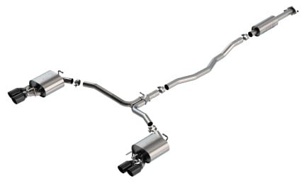 borla 18-20 toyota camry xse 3.5in tip dual split rear exit cat back s-type exhaust black chrome 140823bc
