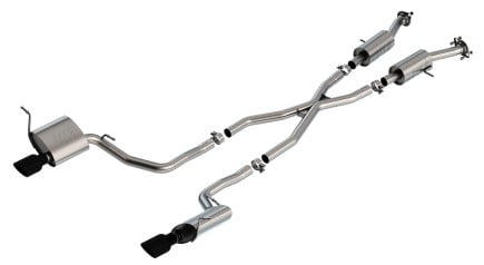 borla 14-20 jeep grand cherokee 3.6l v6 2/4wd 2.25in s-type cat-back - black chrome 140835bc