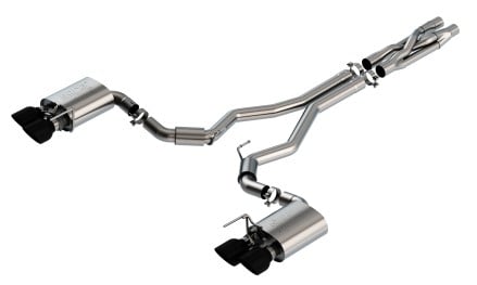 borla 2020 ford gt500 5.2l at 3in atak catback exhaust w/ black chrome tips 140837bc