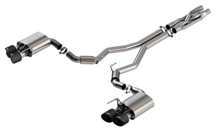 borla 2020 ford gt500 5.2l at 3in atak catback exhaust w/ carbon fiber tips 140837cf