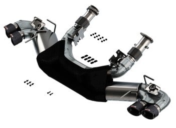 borla 2020 chevrolet corvette c8 6.2l s-type exhaust system dual round angle cut carbon fiber tips 140838cf