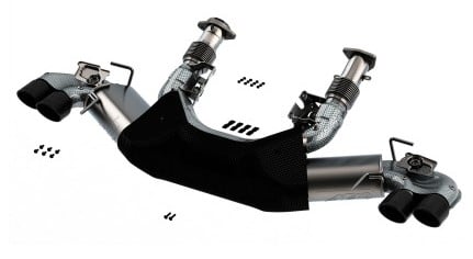 borla 2020 chevrolet corvette c8 6.2 atak 3in exhaust system dual round rolled a/c black chrome tips 140839bc