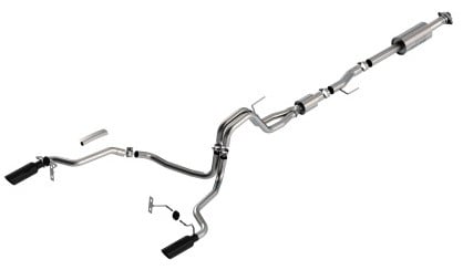 borla f-150 2021 5.0l 4dr cc sb ec stb lariat/kr/pltnm/ltd 3/2.25 sre cat-back s-type black chr tips 140866bc