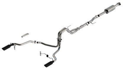 borla f-150 2021 5.0l 4dr cc sb ec stb lariat/kr/platinm/ltd 3/2.25 sre cat-back atak black chr tips 140867bc