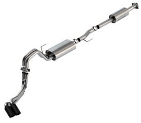 borla f-150 2021 5.0l 4dr cc sb ec stb lariat/kr/pltnm/ltd 3/2.25 dse cat-back touring blk chr tips 140873bc