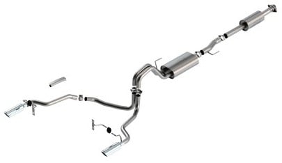 borla f-150 2021 3.3l cc sb ec stb xl/xlt/lariat/kr/plnm/ltd 3/2.25 sre cat-back s-type chrome tips 140878