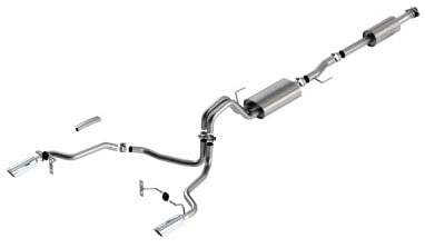 borla f-150 2021 3.3l cc sb ec stb xl/xlt/lariat/kr/plnm/ltd 3/2.25 sre cat-back atak chrome tips 140879