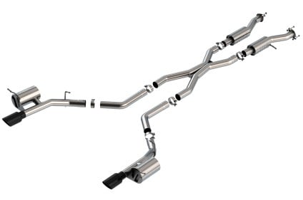 borla 2021+ dodge durango srt hellcat 6.2l v8 awd s-type cat-back exhaust system - black chrome tips 140885bc