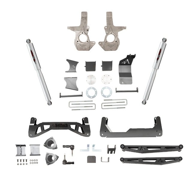belltech 07-16 chevrolet silverado / gmc sierra 1500 4wd 7-9in suspension lift kit w/ shocks 150201bk