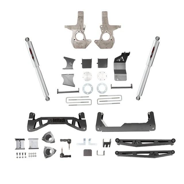 belltech 16-18 chevrolet silverado / gmc sierra 1500 4wd 7-9in suspension lift kit w/ shocks 150203bk