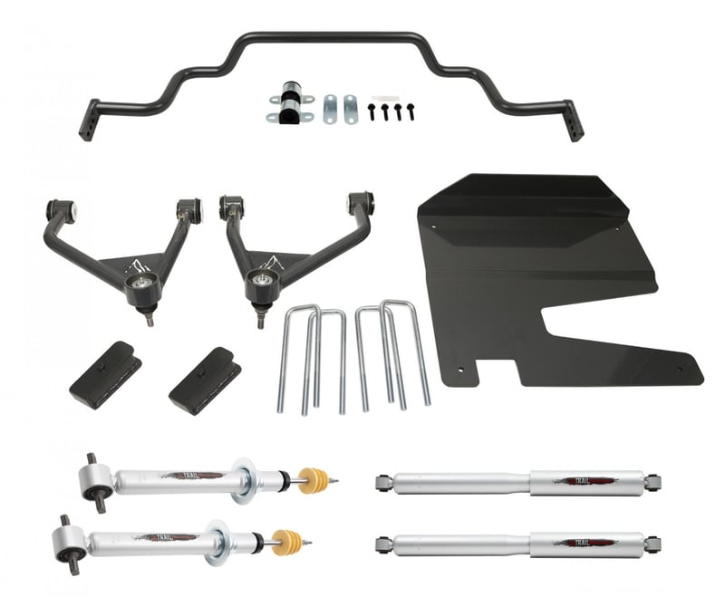 belltech 19-21 silverado / sierra 4wd 4in lift kit with front sway bar 150212tps