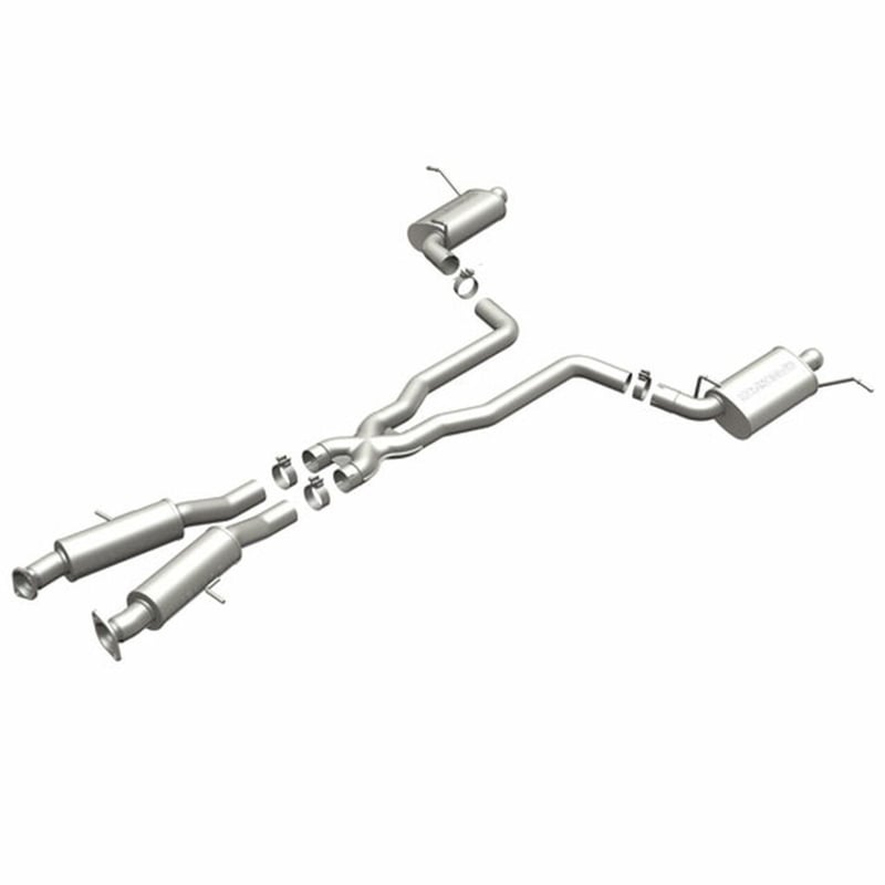 magnaflow 2012-2020 jeep grand cherokee srt-8 (incl trackhawk) v8 6.4l dual split rear exit stainless cat back performance exhaust 15064