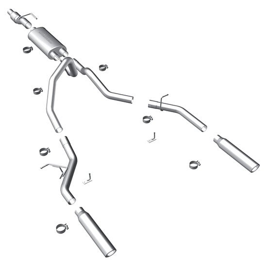 magnaflow 2011-2014 ford f-150 3.5l turbocharged ss catback exhaust dual split rear exit w/ 3.5in ss tips 15087